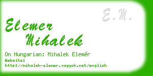 elemer mihalek business card